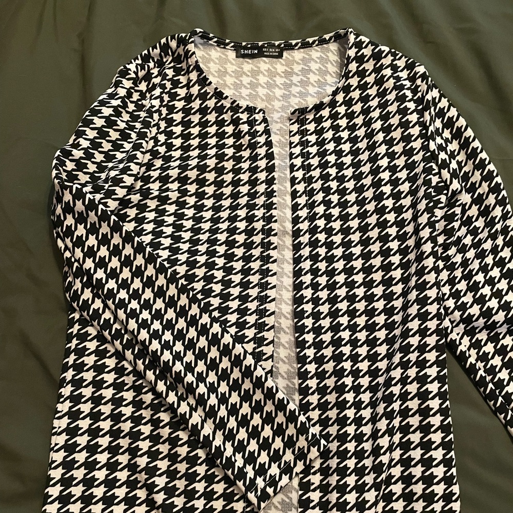 Shein houndstooth cardigan